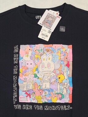 Uniqlo Pop Mart UT Graphic The Monsters Labubu Black T-Shirt Sizes S